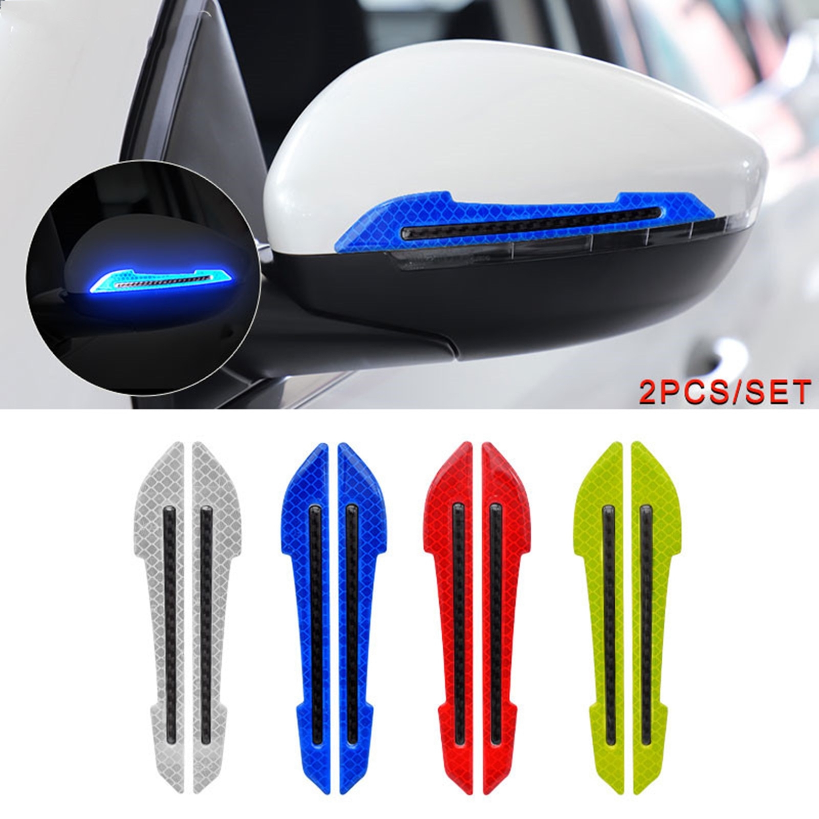 Car Side Mirror Reflective Warning Reflector Sticker Rearview Decorative Strip