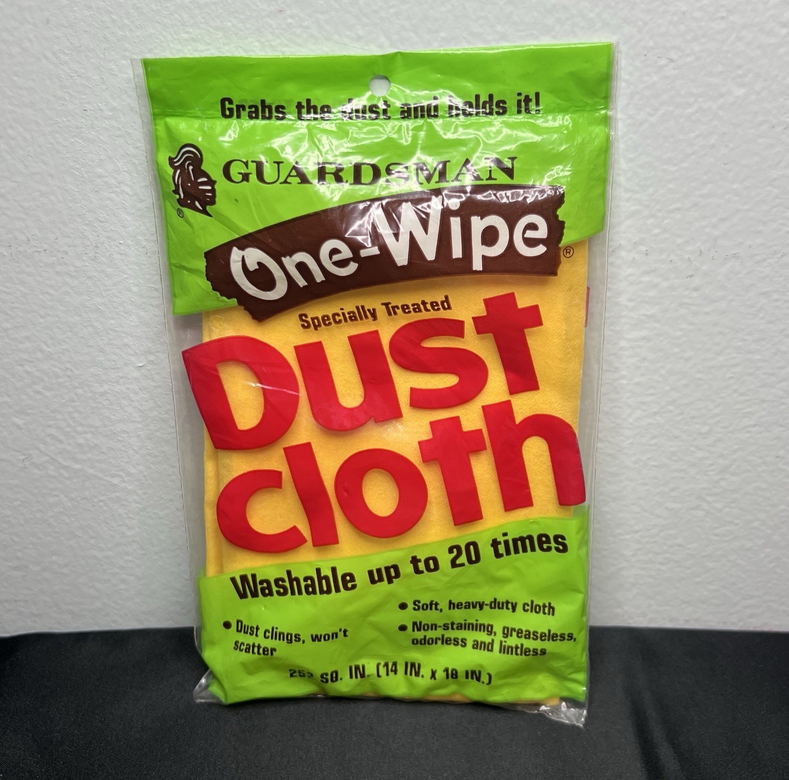 Vtg Guardsman One-Wipe Dust Cloth 14”x18” Soft Washable Heavy Duty Yellow NEW