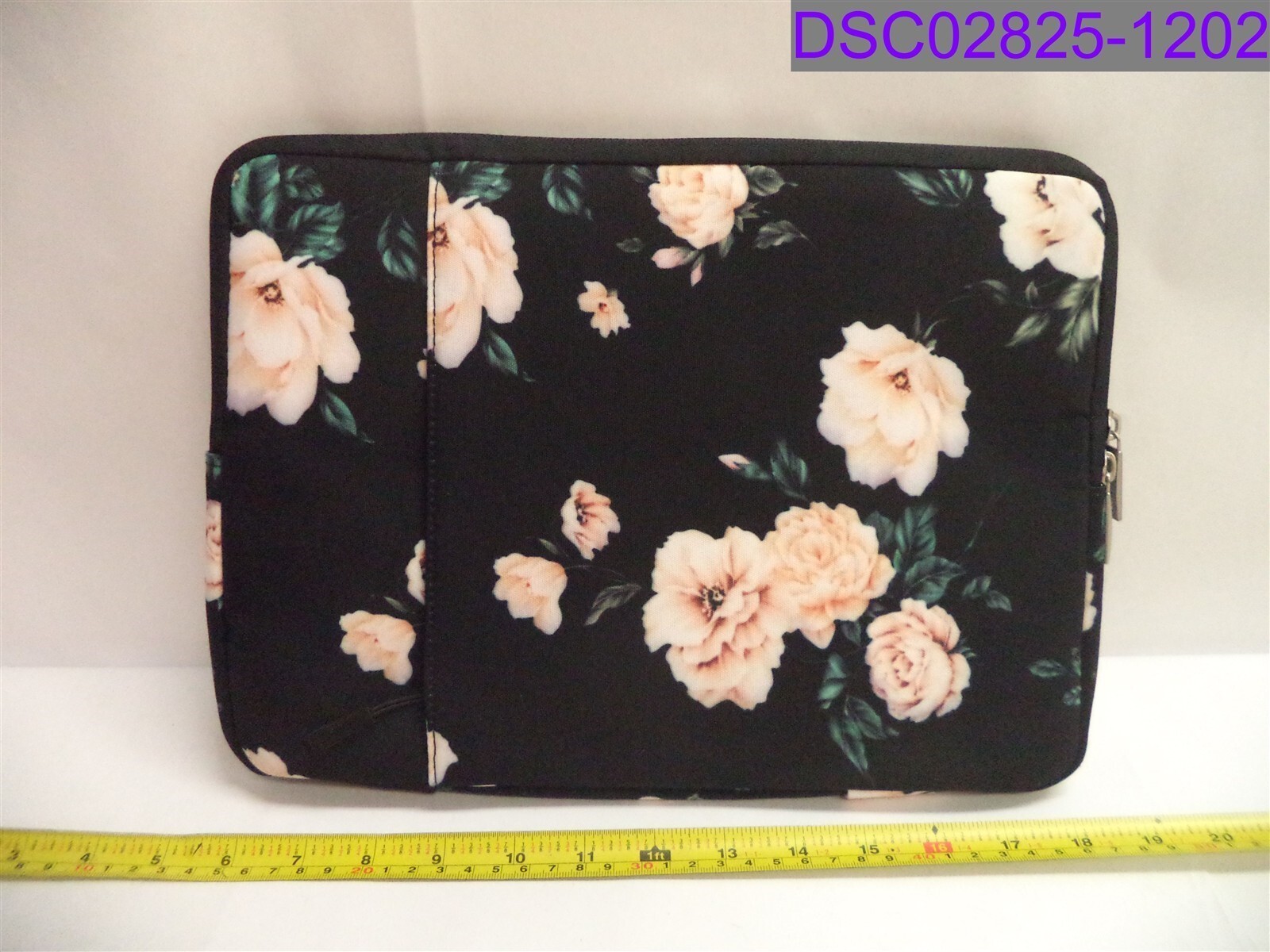 Mosiso Floral Sleeve Case Black Floral Print 12-3/4" x 9"