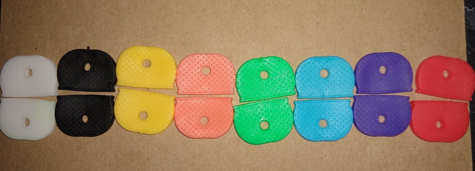 2 Matching Color Soft Key Top Cover Caps Case Keyring ID Marker Tags Cap