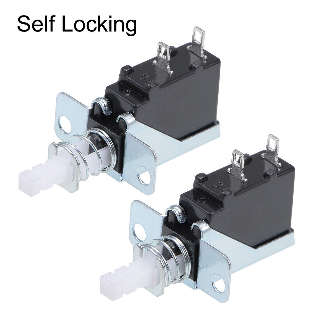 Push Button Switch 5A 250V SPST 2 Pin 1 Position Self-Locking White 5pcs