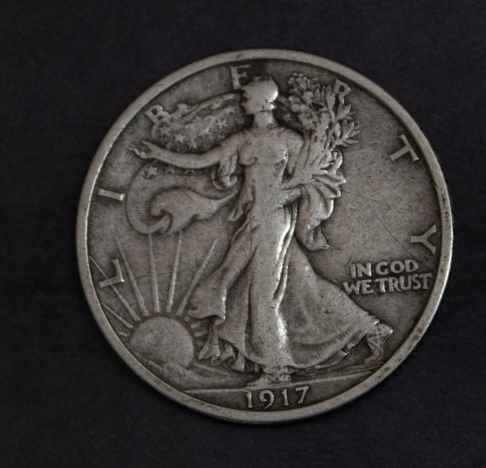 1917 Walking Liberty Half Dollar Choice VF    Lot 5266