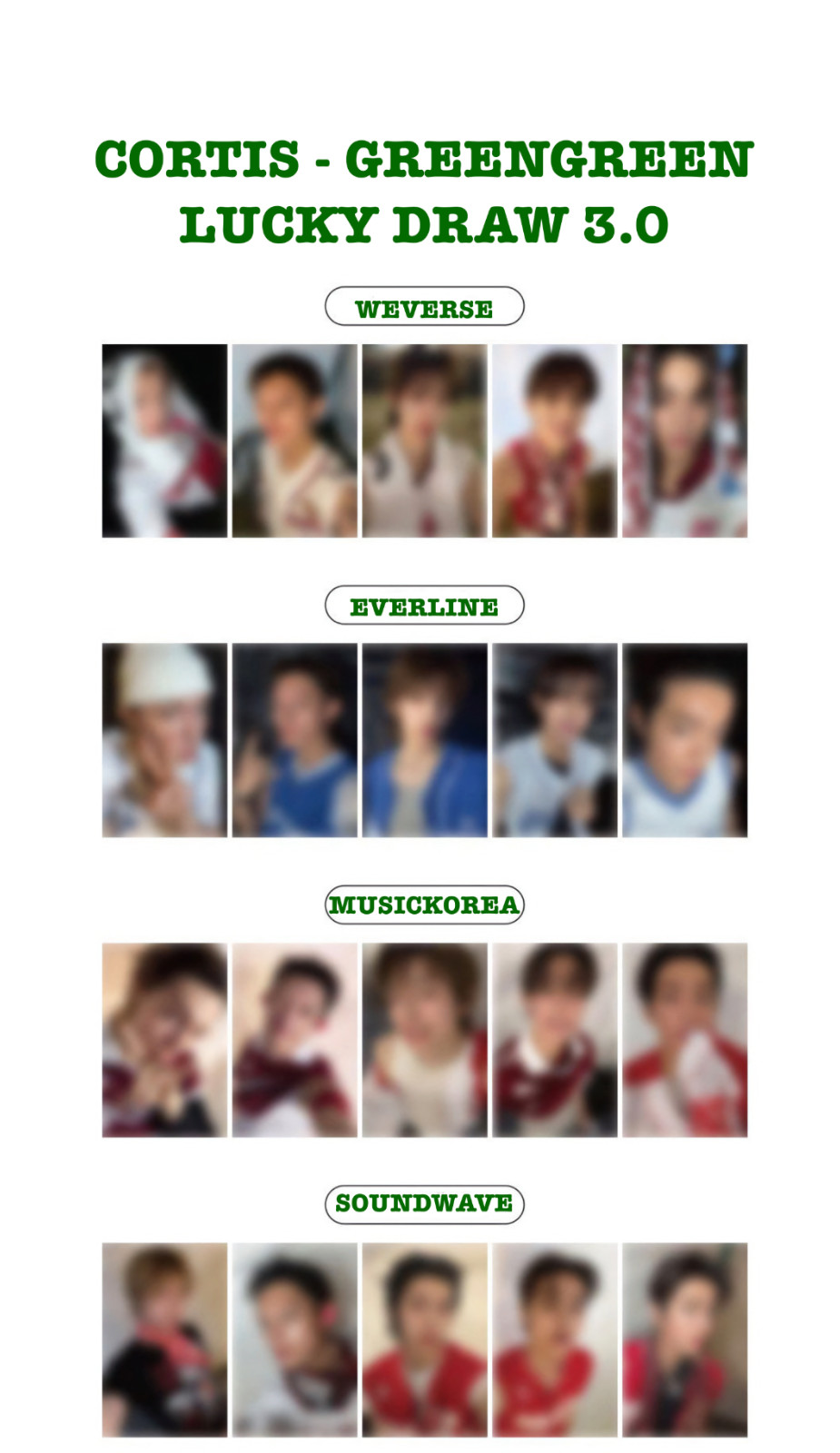 presale [Cortis] GREENGREEN Lucky Draw 3.0 Photocard