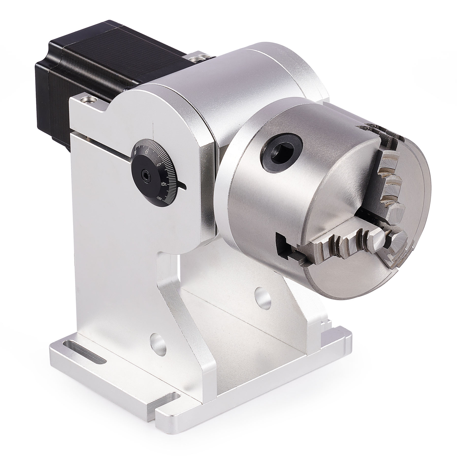 OMTech Rotary Axis 80mm 3 Jaw Rotary Attachment for Fiber Laser Marking machine