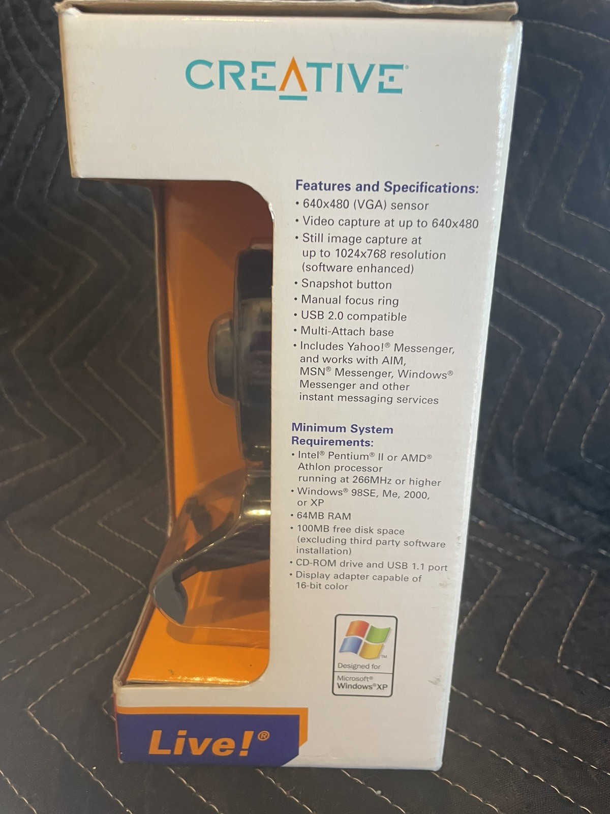 New! Creative Labs Webcam Live Messenger USB Wired Webcam Built In Microphone