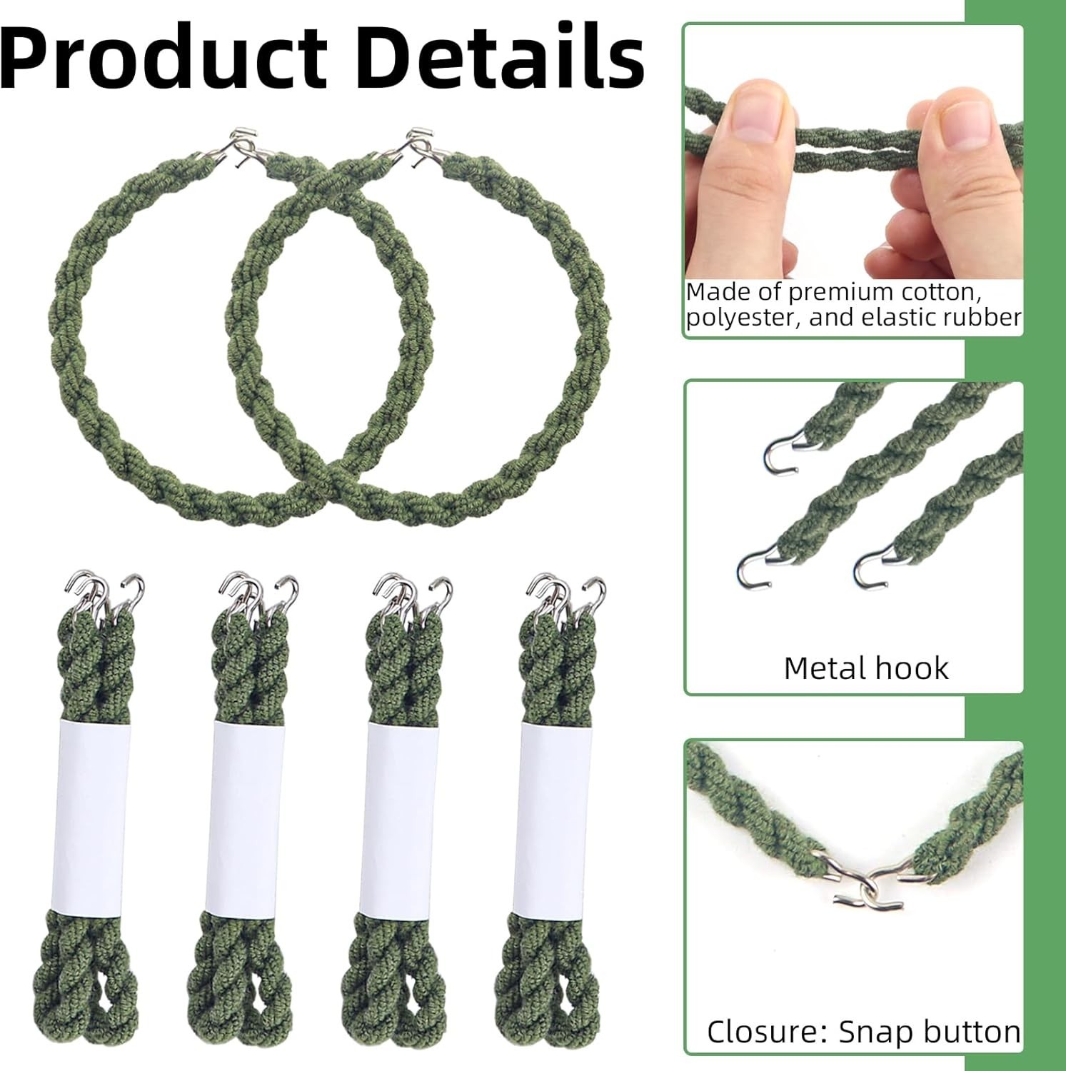 12 PCS Boot Blousers Military Adjustable with Metal Hooks – Elastic Boot StrapsO