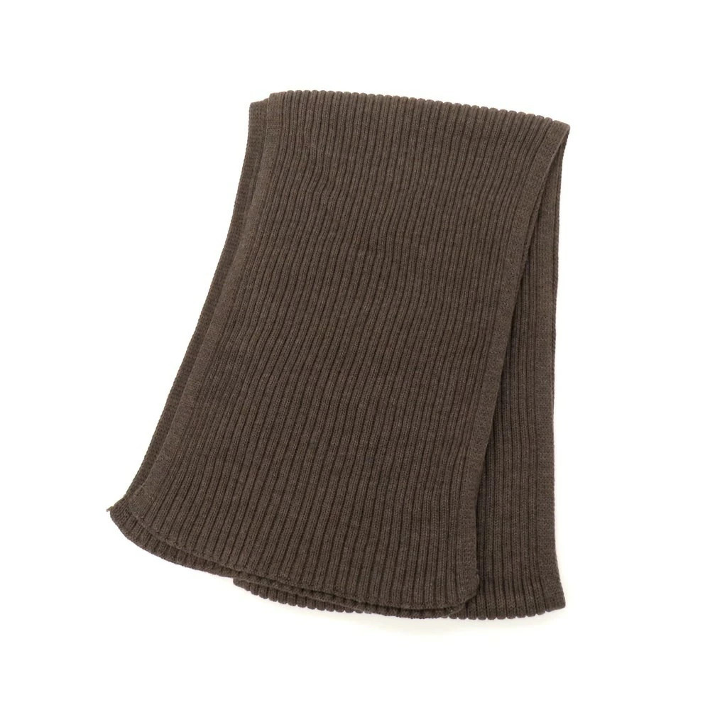 GRAN SASSO Men's Scarf Mid-Gauge Wool Knit Grayish Brown W