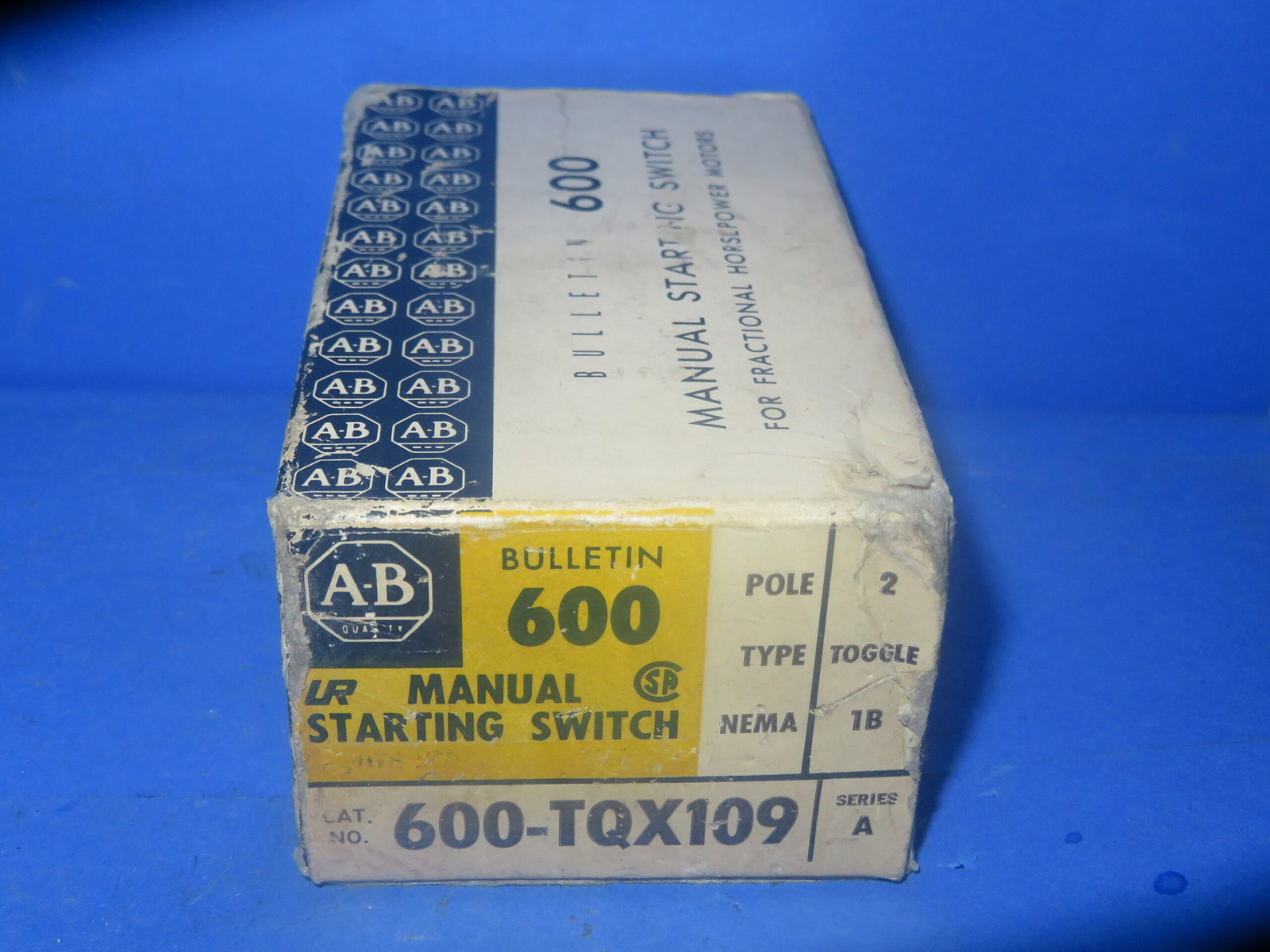 NIB Allen Bradley 600-TQX109 Series A 2 Pole Manuel Starting Switch + 1 Year ...