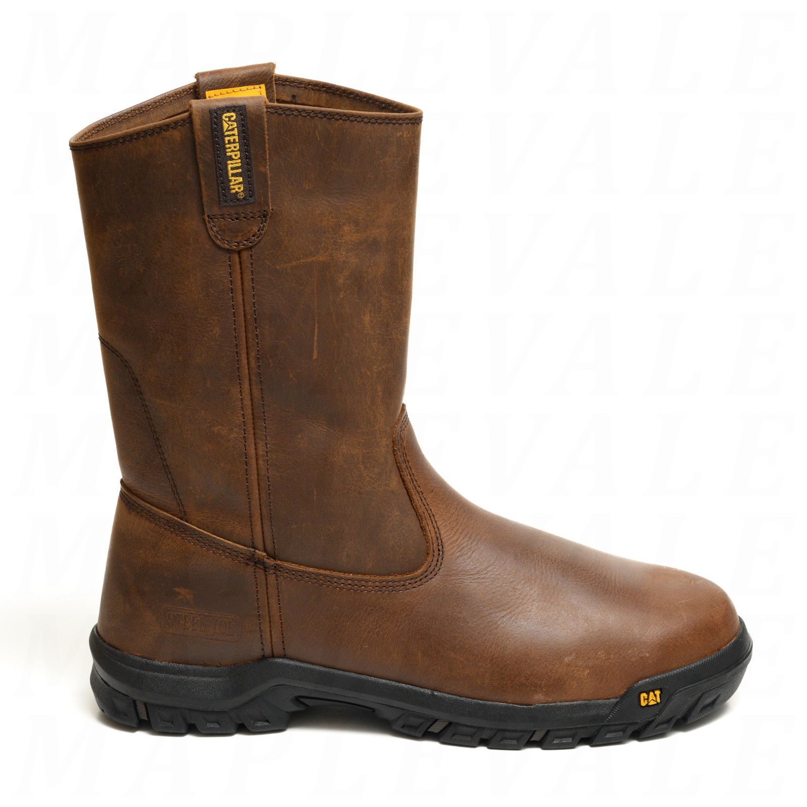 Caterpillar CAT Men's Drawbar ST Steel Toe Work Boots Brown Leather Pull-On NIB