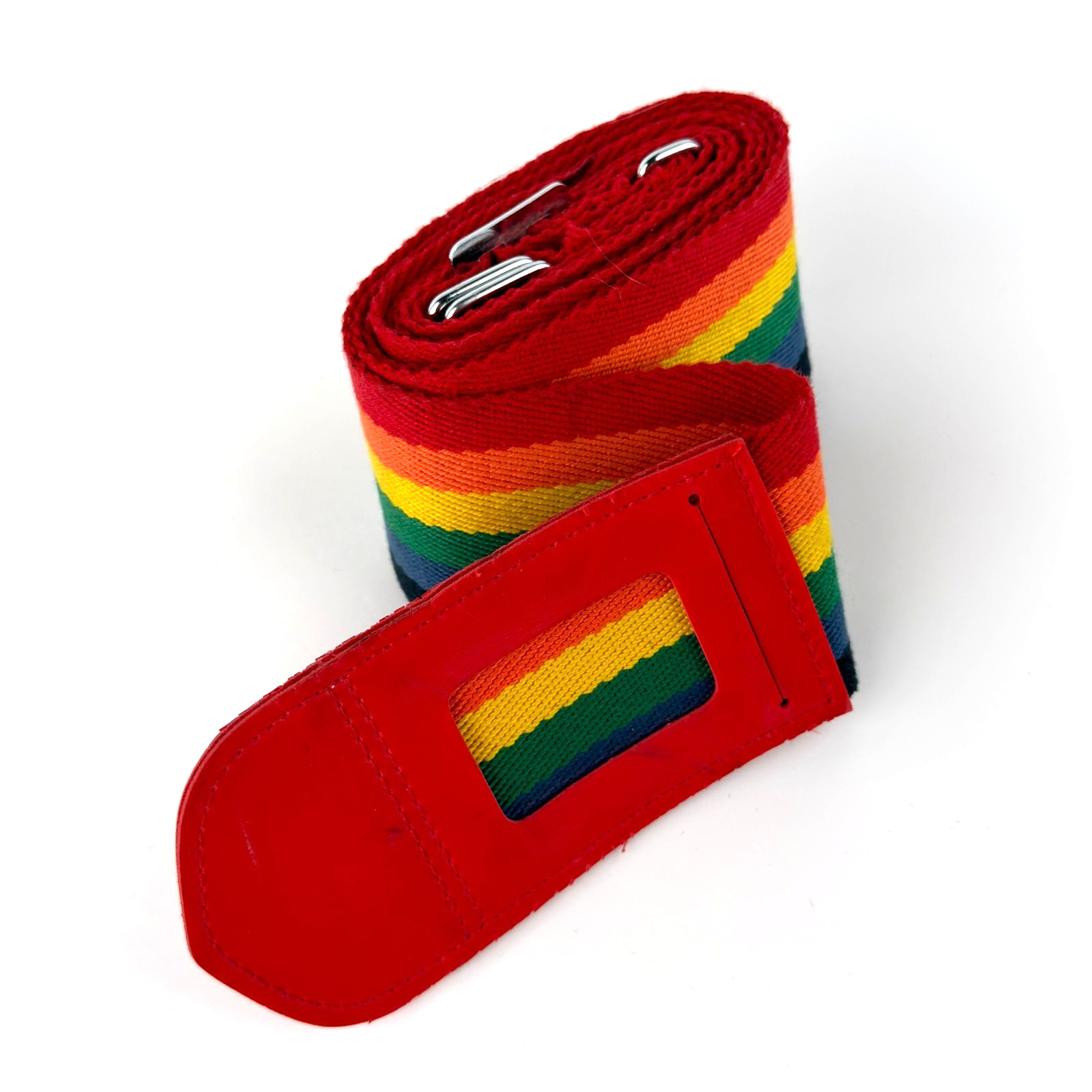 Vintage Rainbow Luggage Strap Striped Suitcase Belt ID Window Metal Buckle Retro