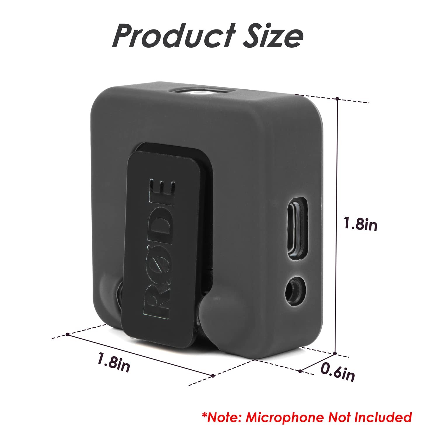 YOUSHARES Silicone Case Compatible with RODE Wireless Go 2 Accessories Black