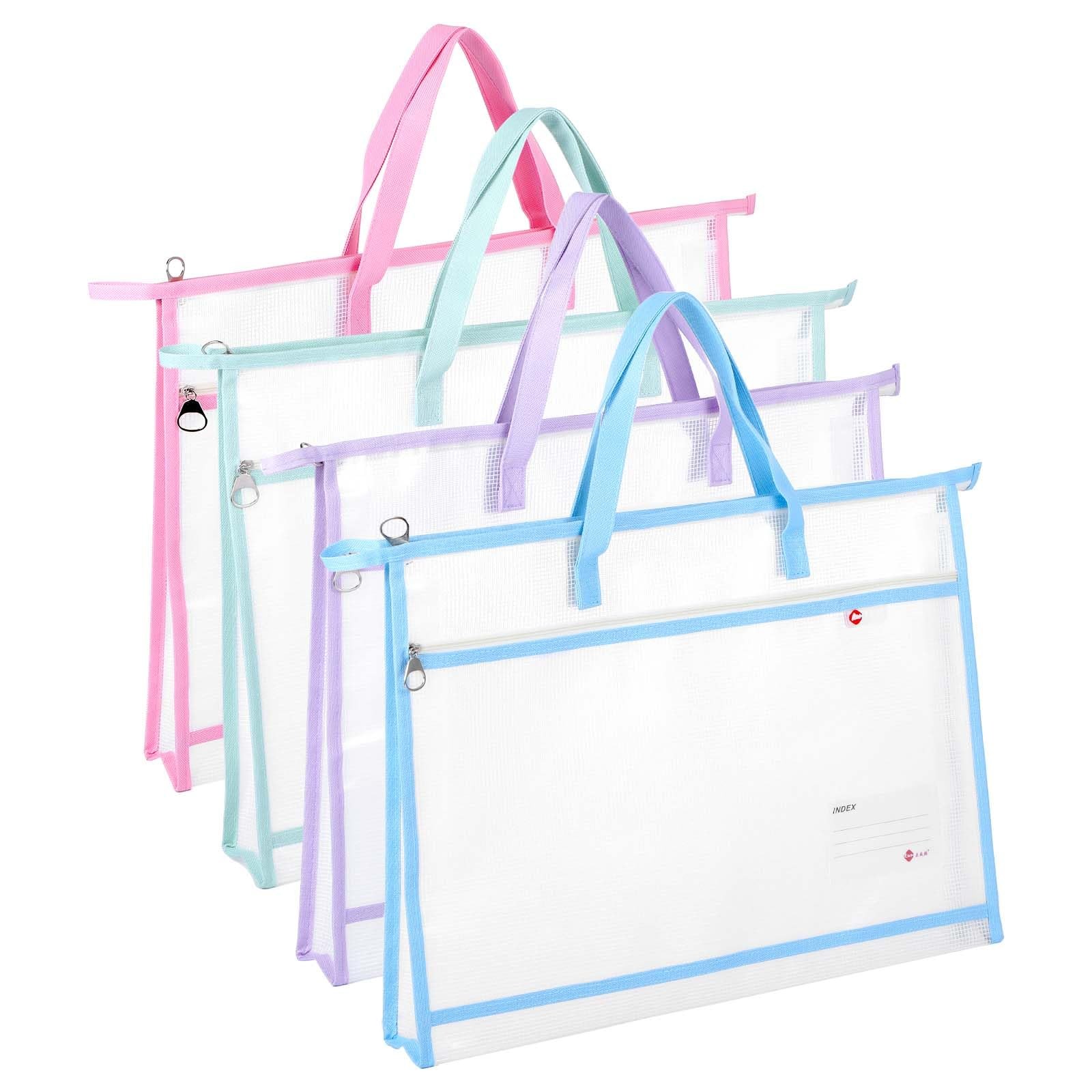 4 Pcs A3 Project Bag for Quilting Craft Storage 4 Pcs, Multicolor