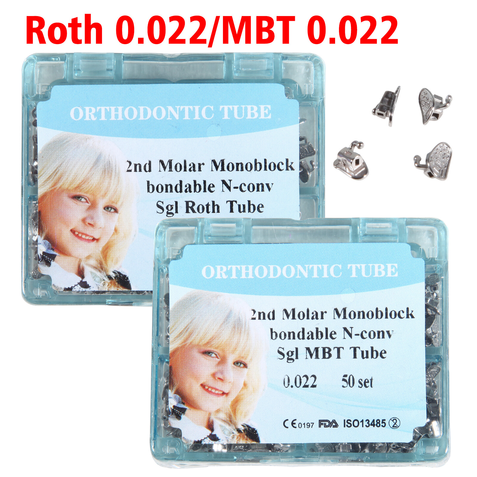 Tubos dentales ortopédicos bucales 1er 2do Molar monobloque MBT ROTH 022