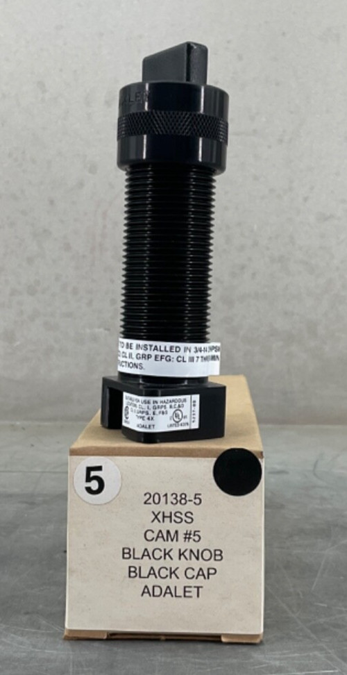 NEW ADALET XHSS CAM5 INDUSTRIAL SELECTOR SWITCH 3POS BLACK CAP FREE SHIPPING