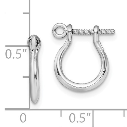 925 Sterling Silver Mariners Nautical 3-D Shackle Link Screw Earring, 1mm Post
