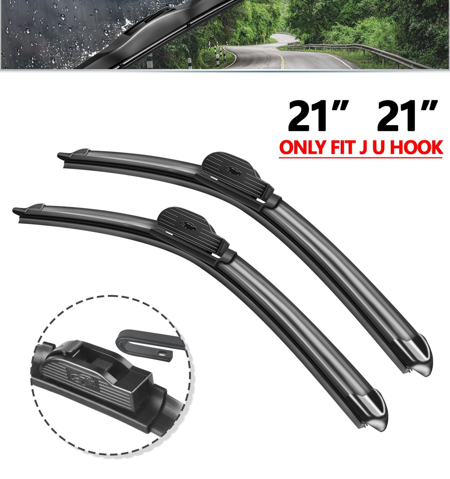 Fit For Chevrolet Chevy CORVETTE 2005-2013 Windshield Wiper Blades, 21in/21in