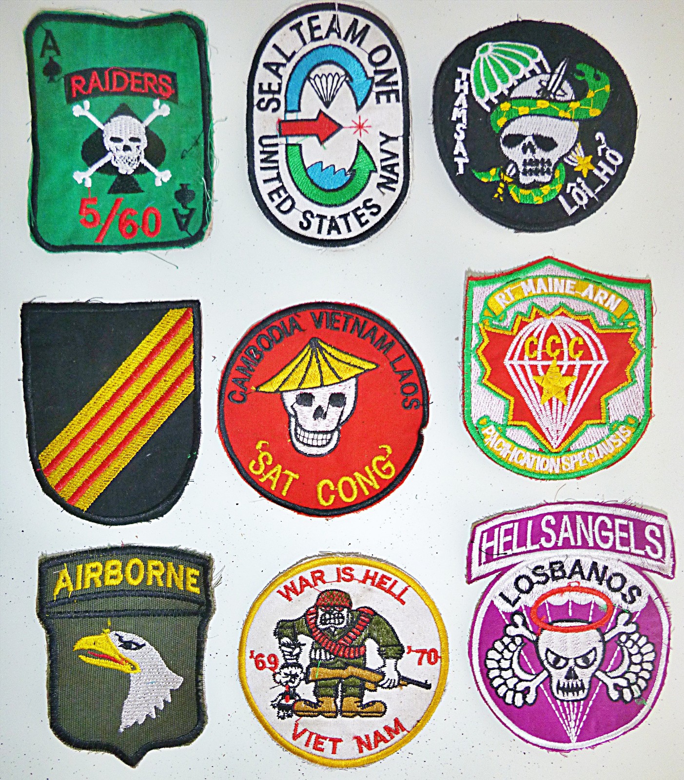 Kill Communists - 101st Airborne - Lot of 9 Patch - MACV - Vietnam War - SA-9/10