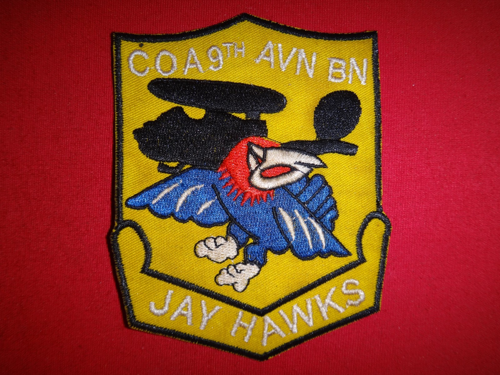 Vietnam War Patch US Army A Company 9th AVIATION Battalion JAYHAWKS
