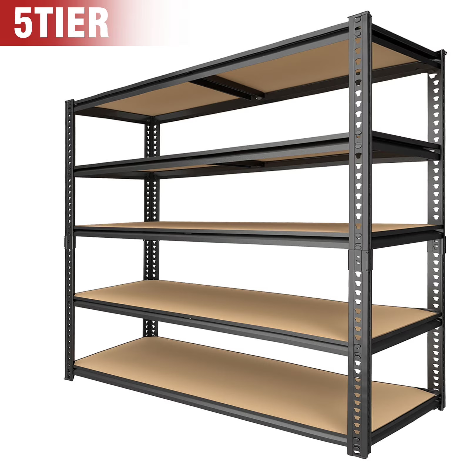 ZEUKMXOO Garage Storage Shelving, 40"W Heavy Duty Shelves, 72"H Adjustable 5-Tie
