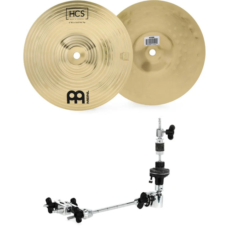 Meinl Cymbals HCS Micro Stack Mini Hi-hats with Auxiliary Hi-hat Arm - 8 inches