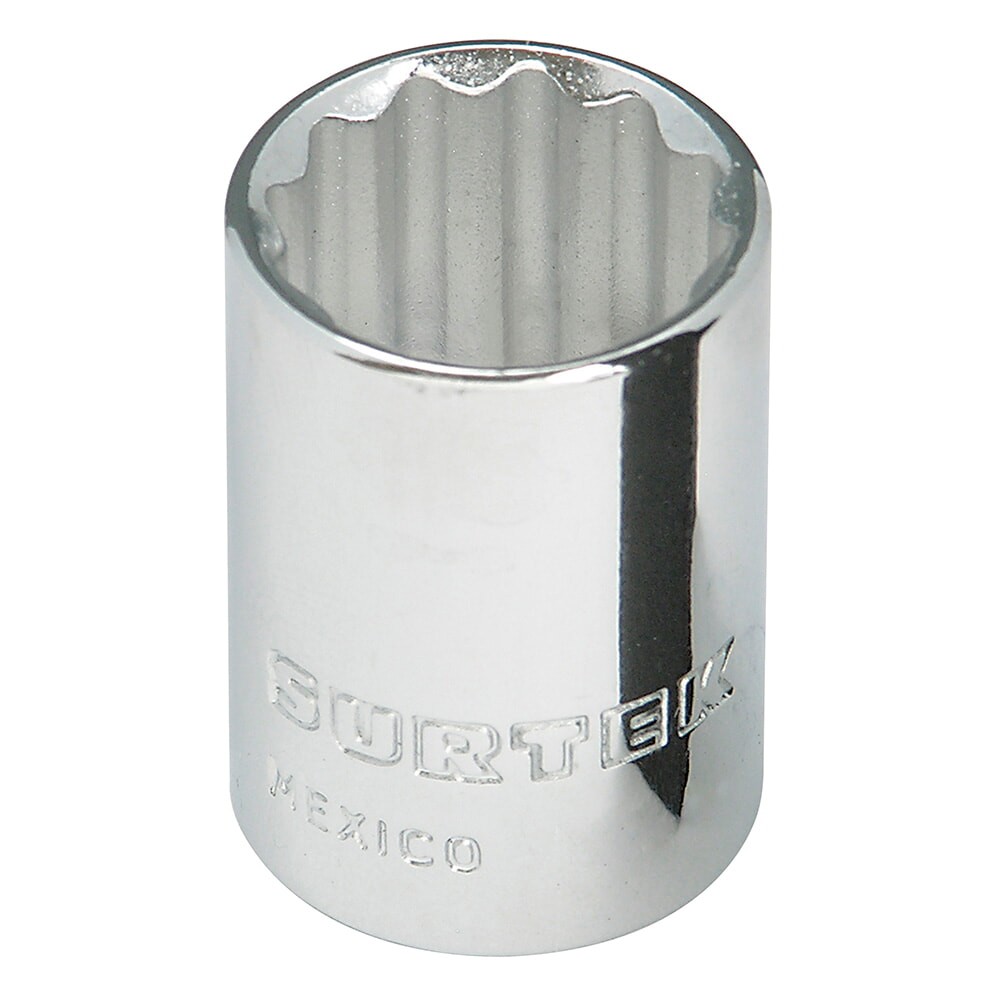 Surtek F5116 3/8" Drive Standard Socket 12 Point Chrome Finish 1/2"