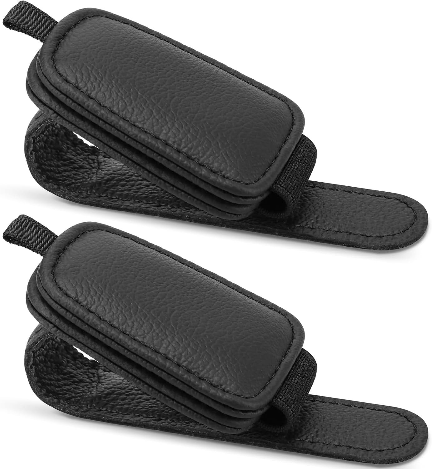 Sunglasses Holders for Car Visor, 2 Pack Magnetic Leather Sunglass Clip for C...