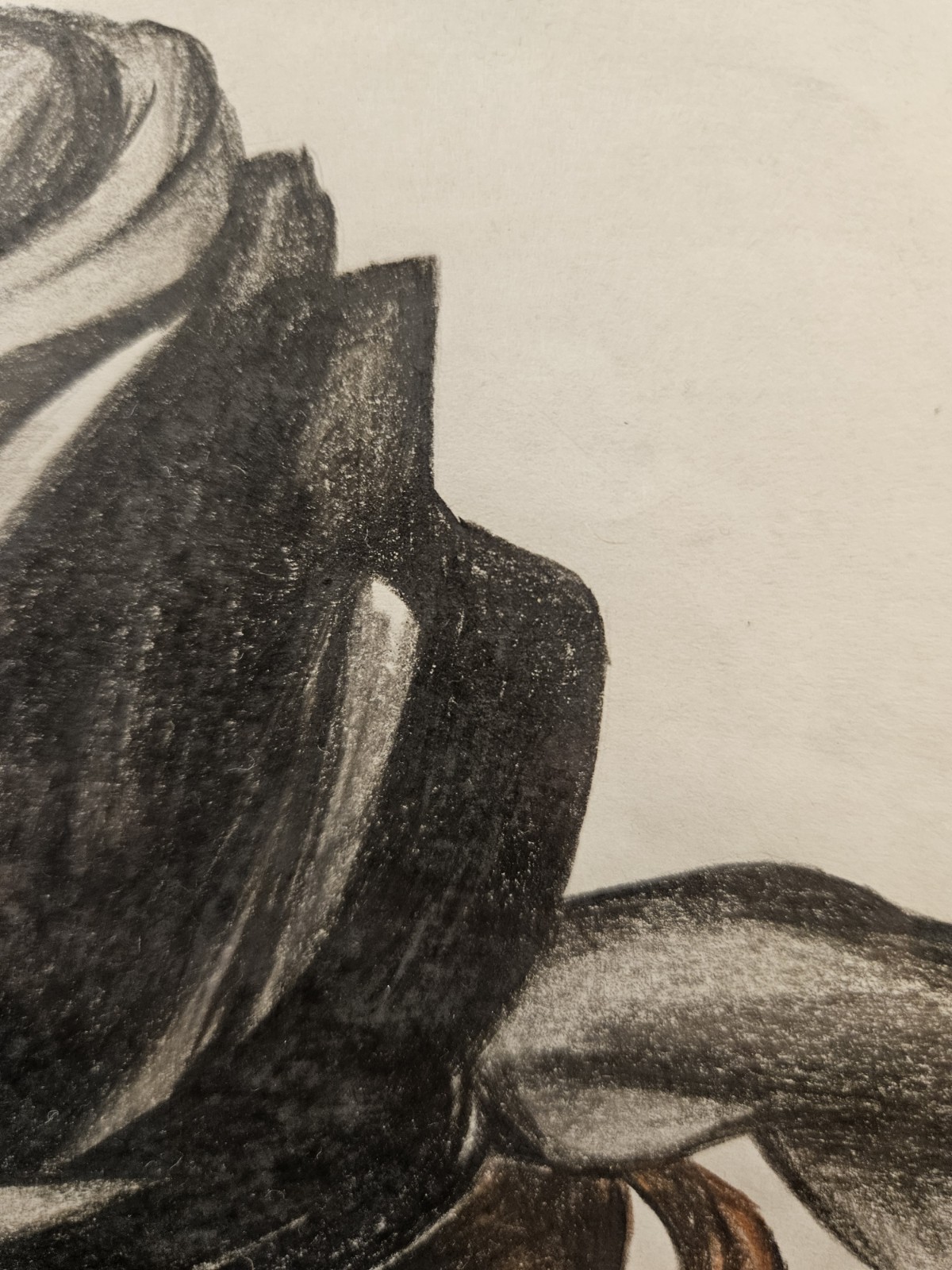 STRIKING EXPRESSIVE FEMALE PROFILE ORIGINAL MIXED MEDIA FIGURATIVE DRAWING