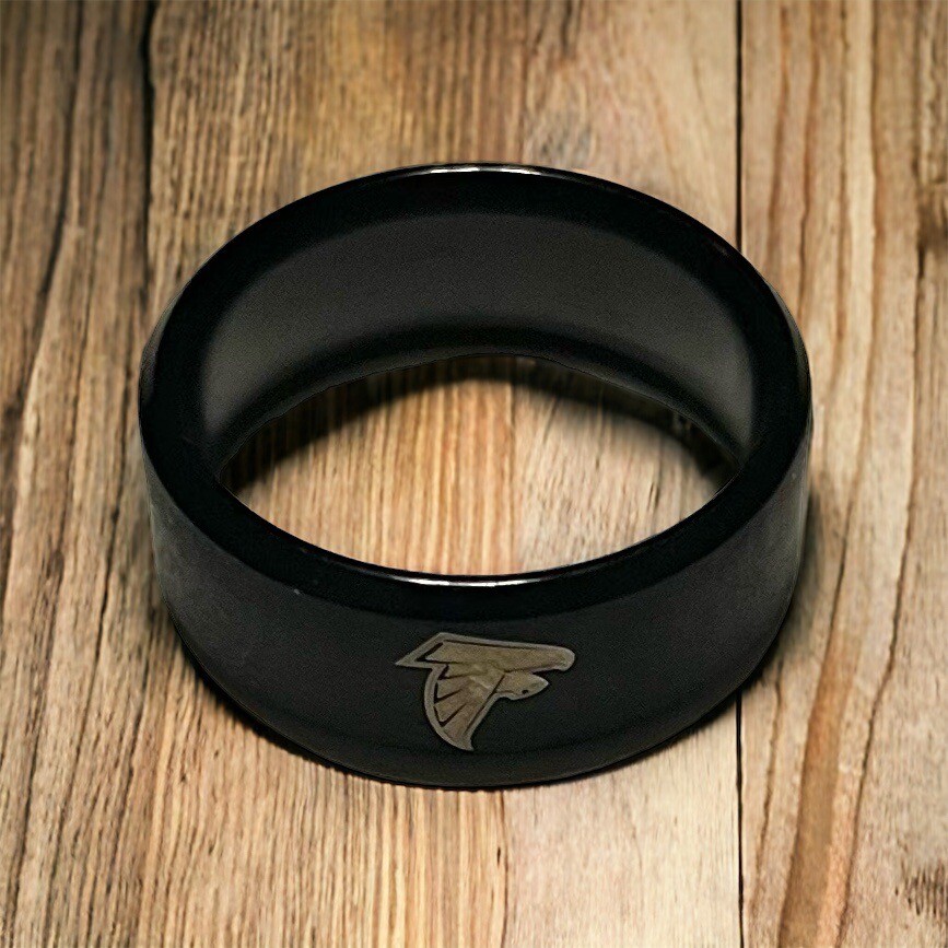 Atlanta Falcons Mens titanium ring. wedding ring. unique gift