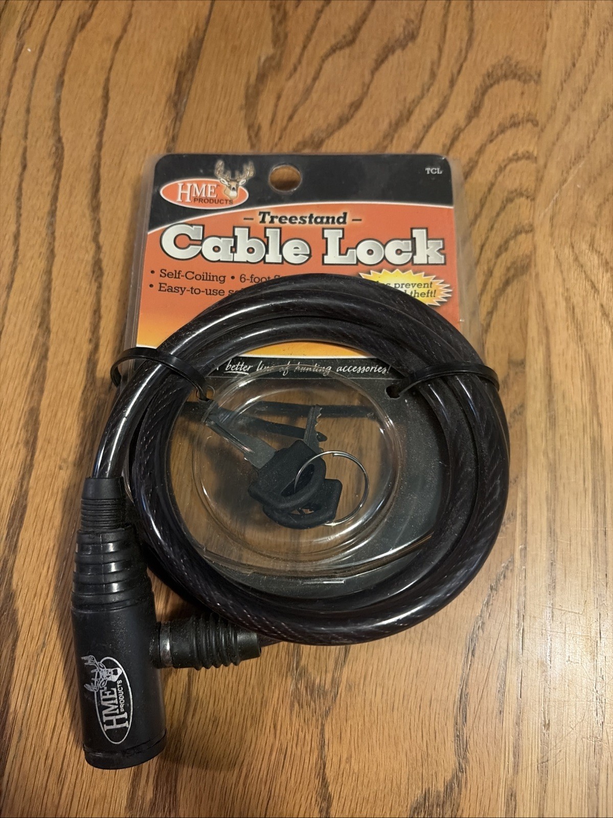 HME TreeStand Hunting or Other Cable Lock 6 feet, two Keys Black