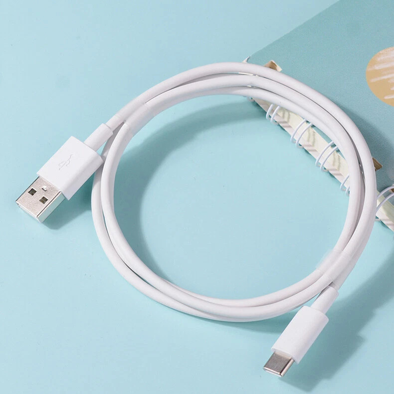 100Pcs USB-C to USB-A White Charging Data Cable Fast Charging Charger Cord Cable