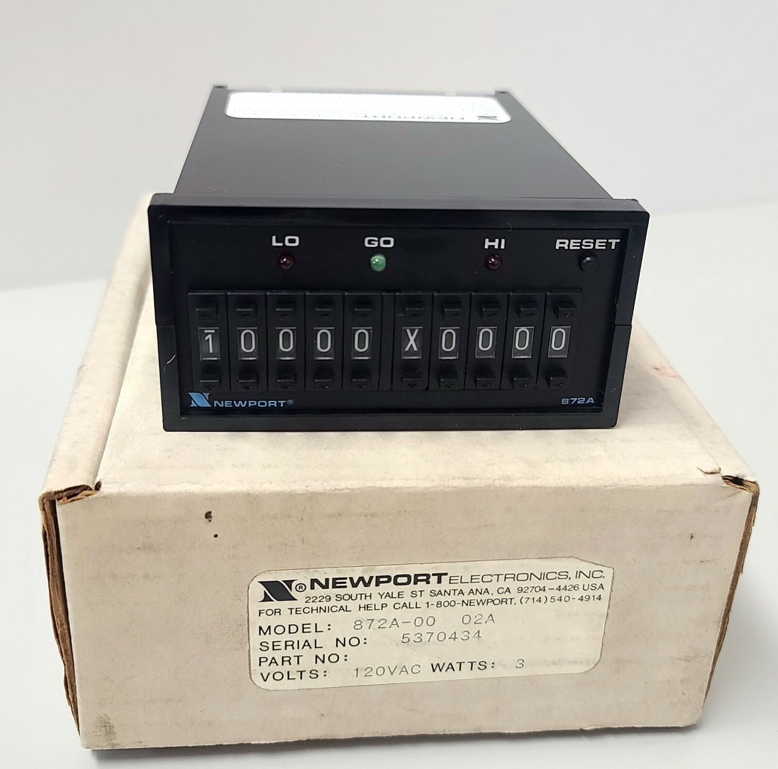 Newport 872A-00 Digital Controller / 120VAC / 3 Watts / NEW In Box / 872A