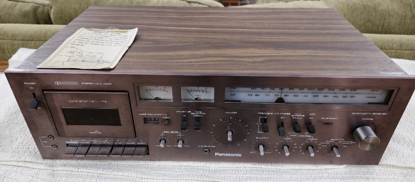 VINTAGE PANASONIC Receiver Tape Player AMPLIFIER MODEL 650SEL Stereo READ!