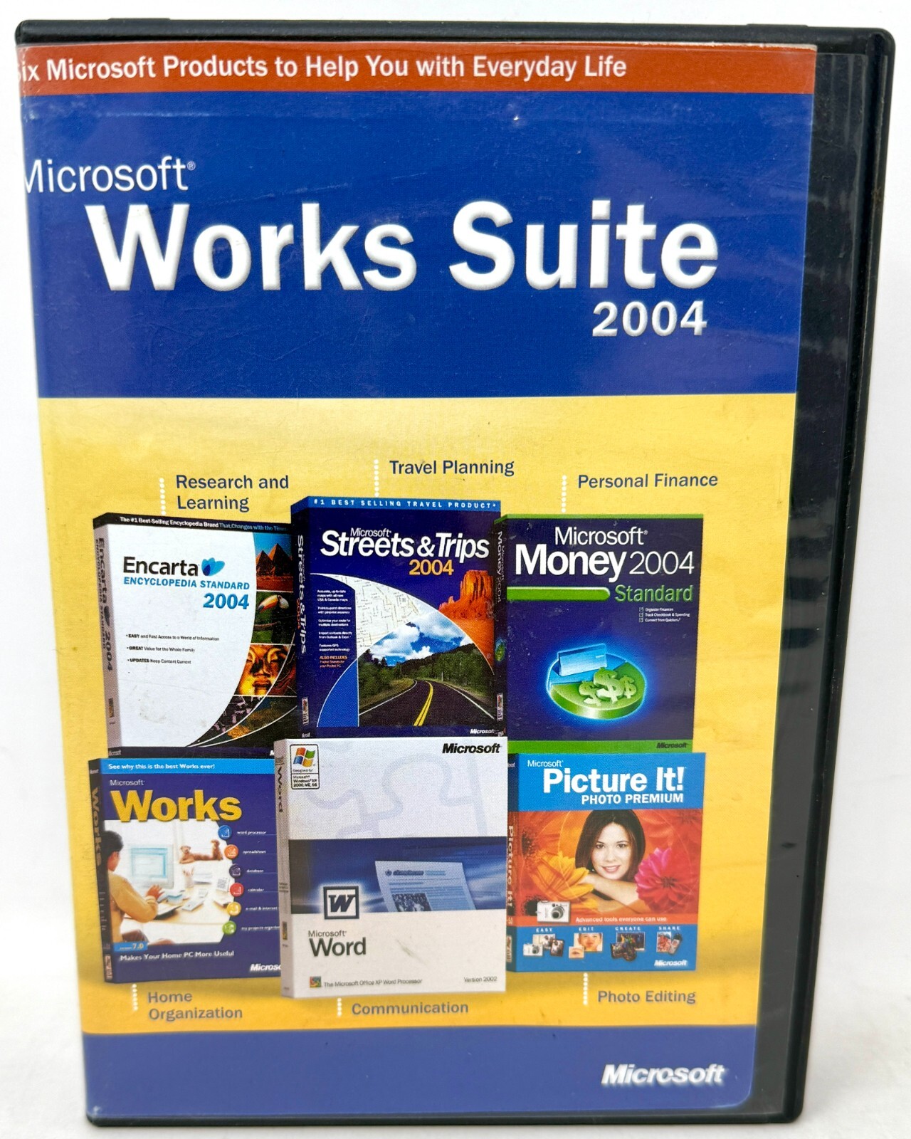 2004 Microsoft Works Suite (Street & Trips, Word) Windows PC 5 CD-ROM Software