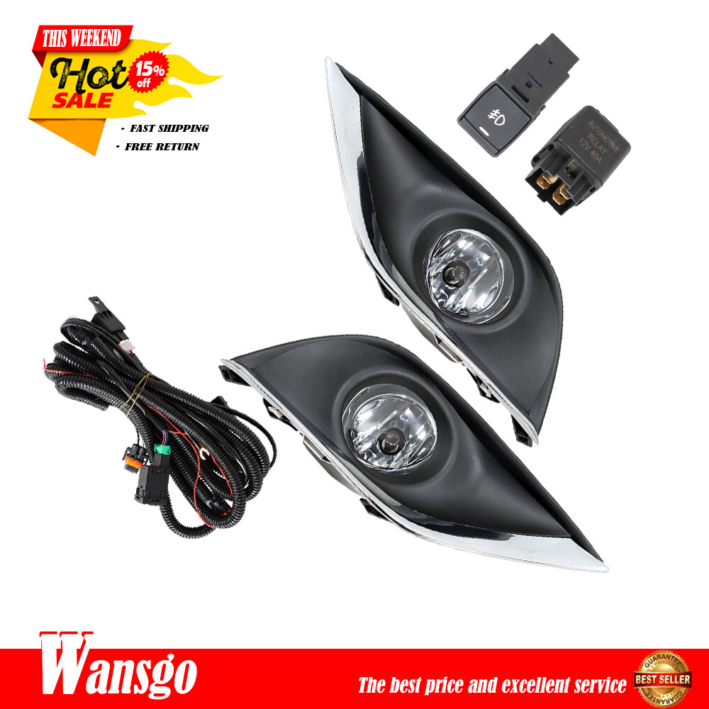 For Nissan Versa 15-18 Clear Bumper Lamps Fog Light Assembly RH+LH 261558990A