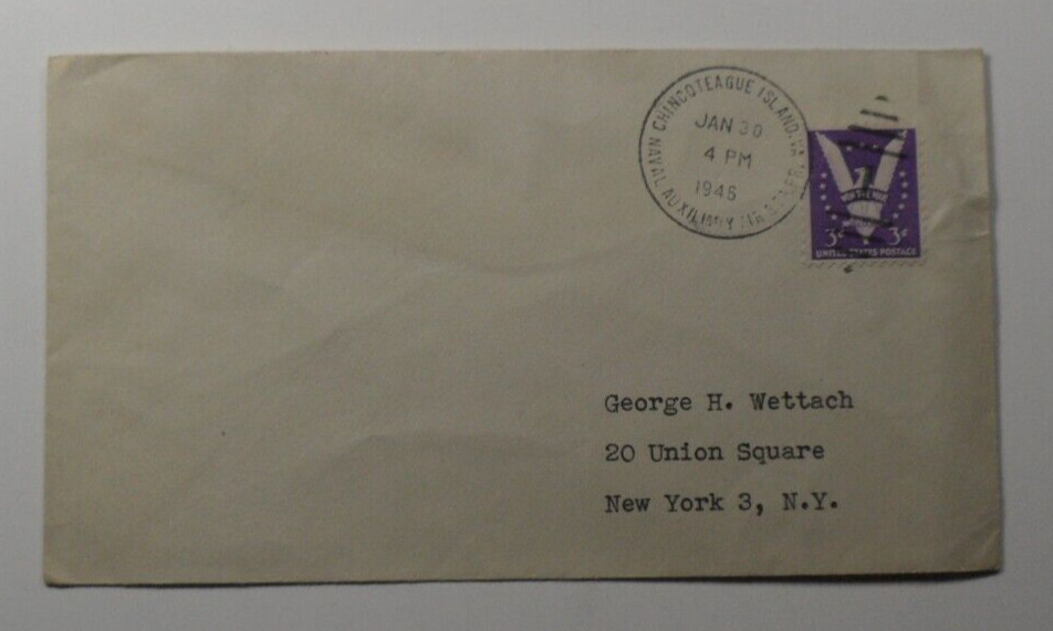 STAMPMART : USA VIRGINIA CHINCOTEAGUE ISLAND 1946 NAVAL AUXILIARY AIR STA. COVER