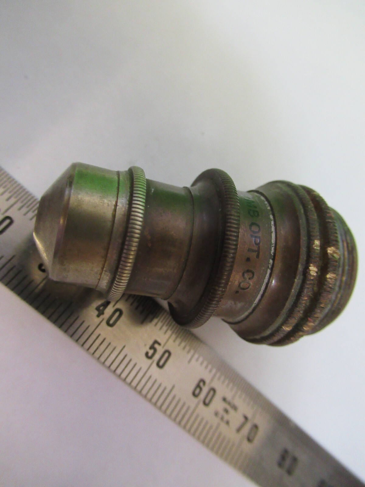 ANTIQUE BRASS OBJECTIVE BAUSCH LOMB OPTICS MICROSCOPE as pictured &z1-a-204