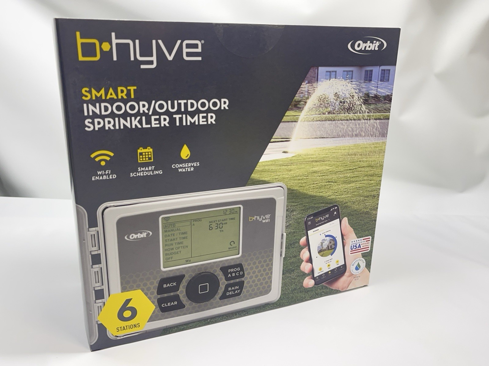 Orbit 57946 B-hyve Indoor/outdoor 6 Station WiFi Sprinkler System Controller,NEW