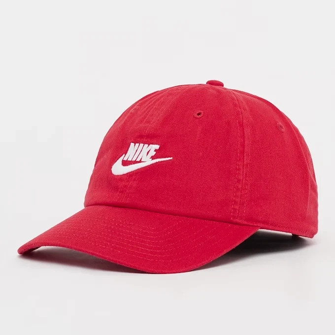Nike Club Unstructured Futura Wash Cap Hat Adjustable Cotton Red Adult New