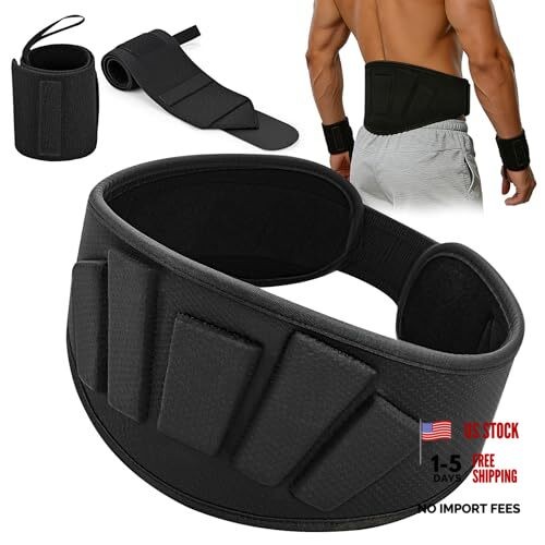 Weightlifting Belt & Wrist Wraps Combo - Auto-Lock Weight Lifting Belt M Black