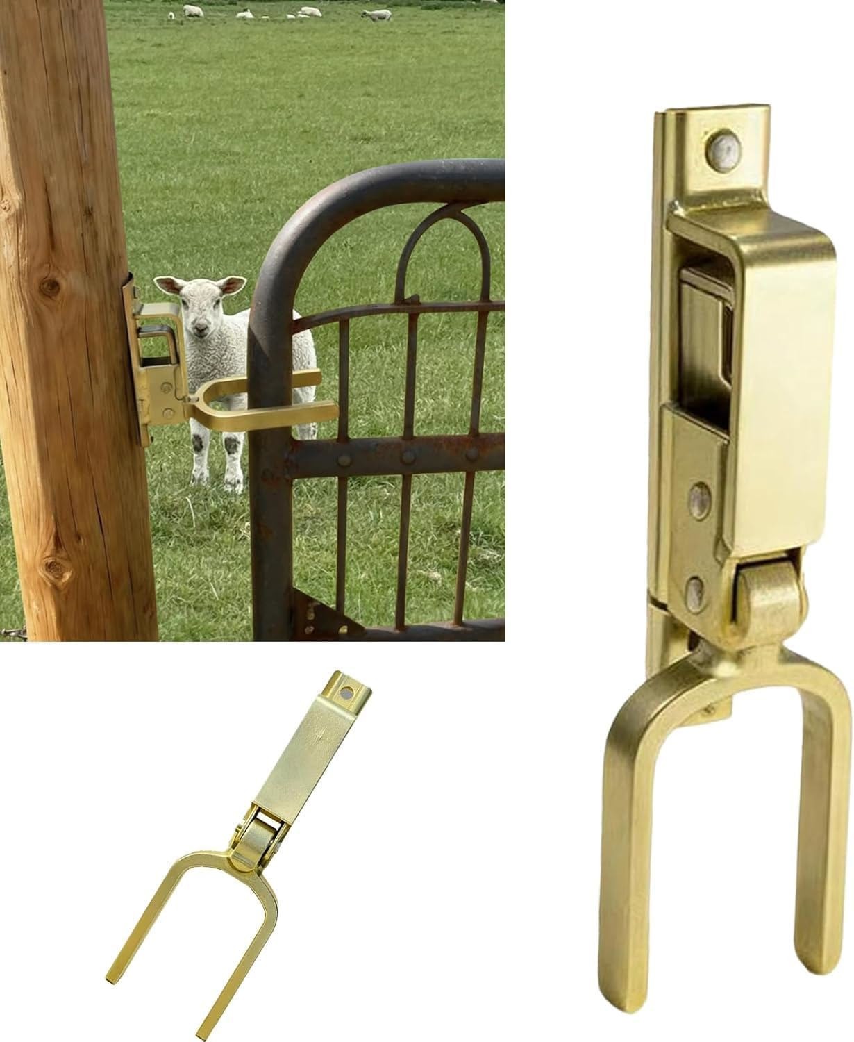 Instant Locking Gate Latch Heavy-Duty One-Hand with Screw for Farm Backyard Door