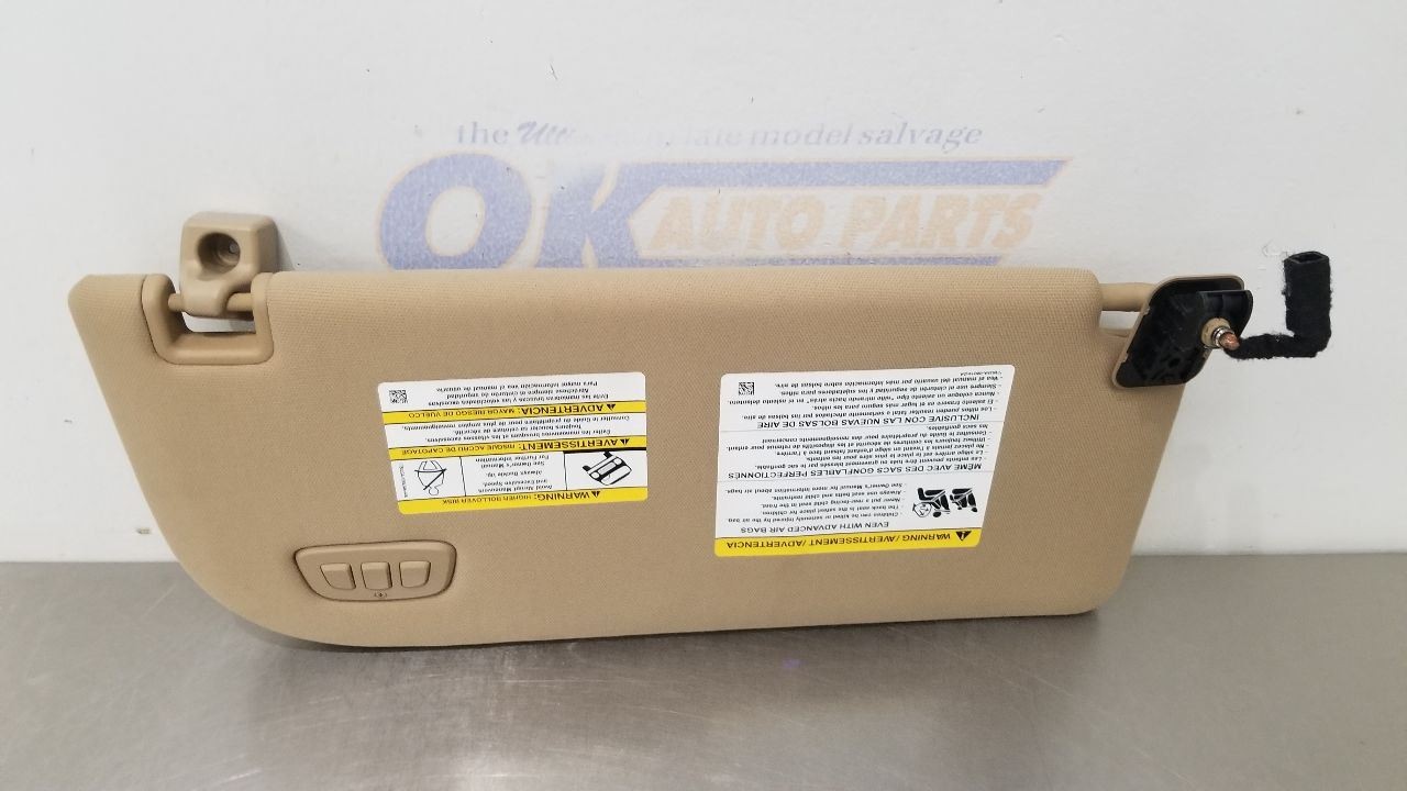 20 FORD F150 CREW CAB SUN VISOR ILLUMINATED GDO LEFT DRIVER TAN