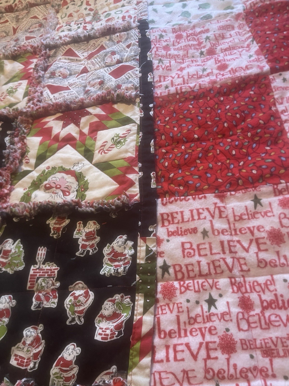 Mr and Mrs Claus Rag Quilt