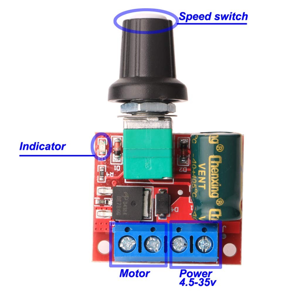 Gebildet 3pcs Mini DC Motor PWM Speed Controller, 5V-35V 5A pwm controller