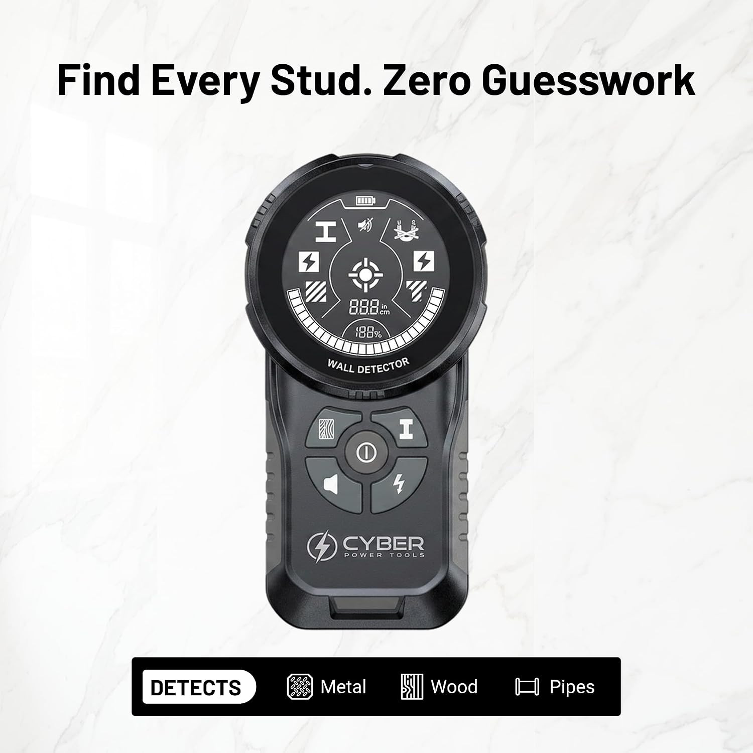 Cyber Pro Stud Finder - Multi-Mode Wall Scanner with Digital Display & Grip
