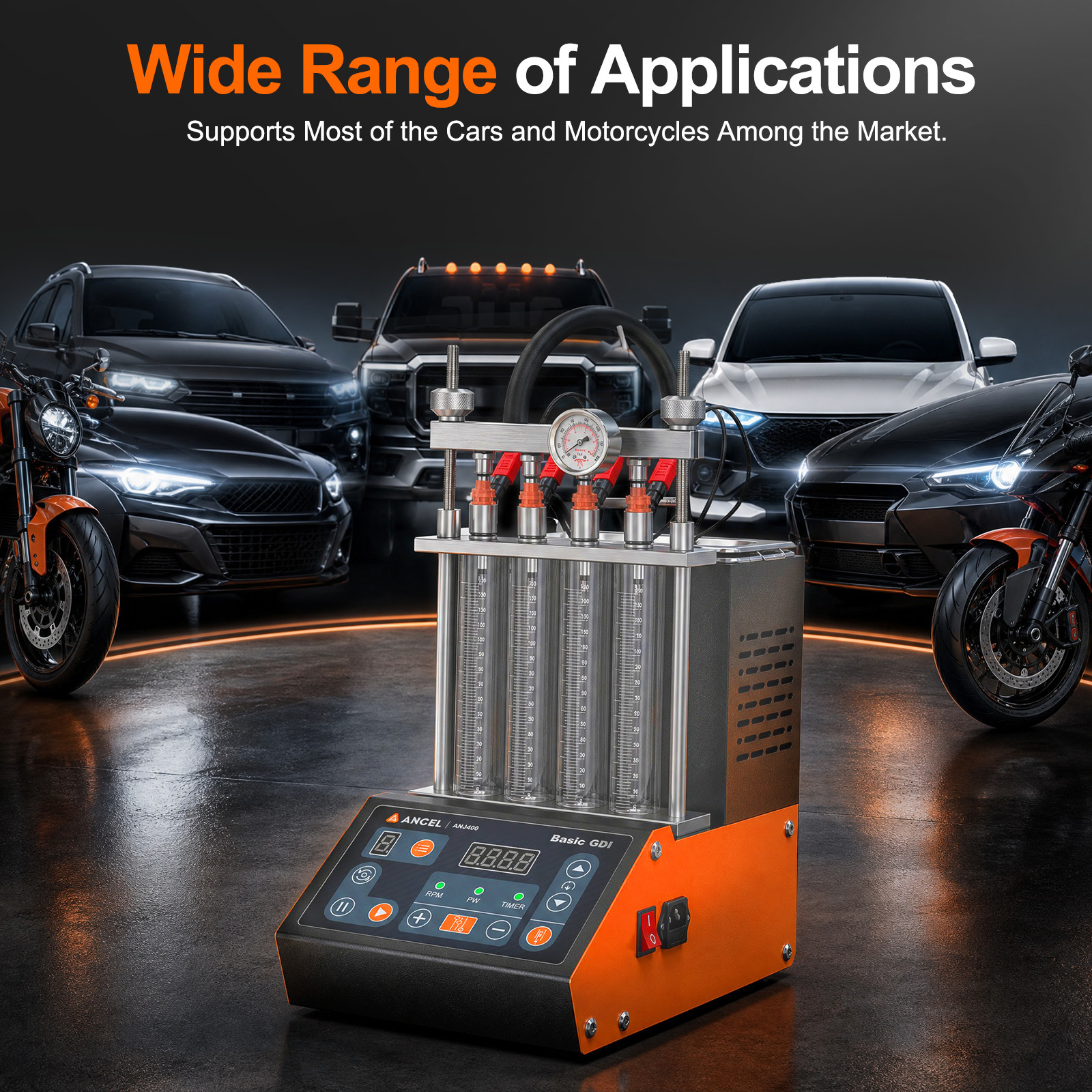 ANCEL ANJ400 Fuel Injector Cleaner Tester Low-resistance Injector Test Function