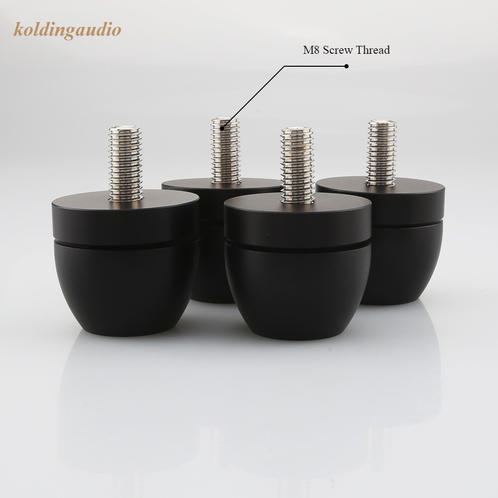 4pcs Speaker Spike Stand Foot Isolation Feet Adjustable Shockproof Nail #Black