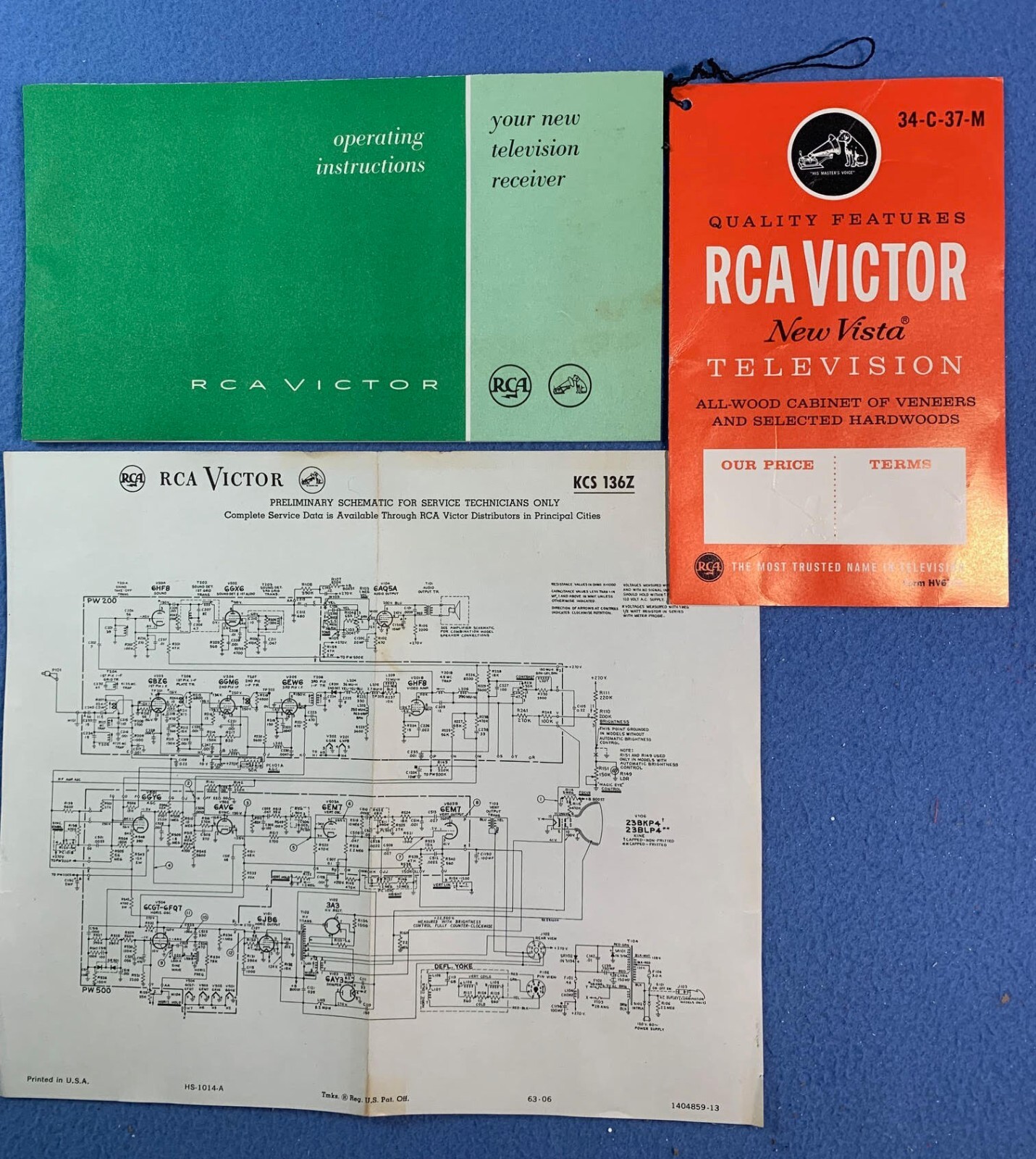 RCA Television Receiver operating instructions & Schematics - 1963 --a