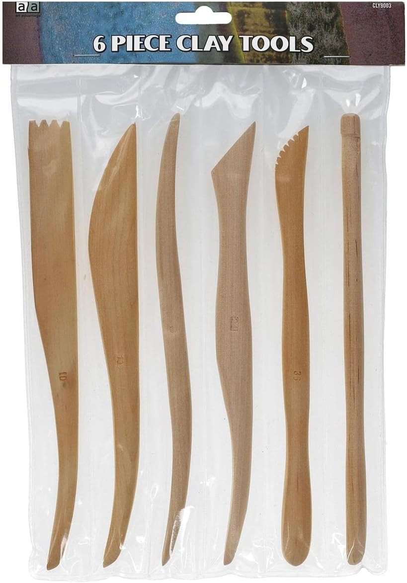 Art Advantage Clay Model Tools 8" 6Pc Wood