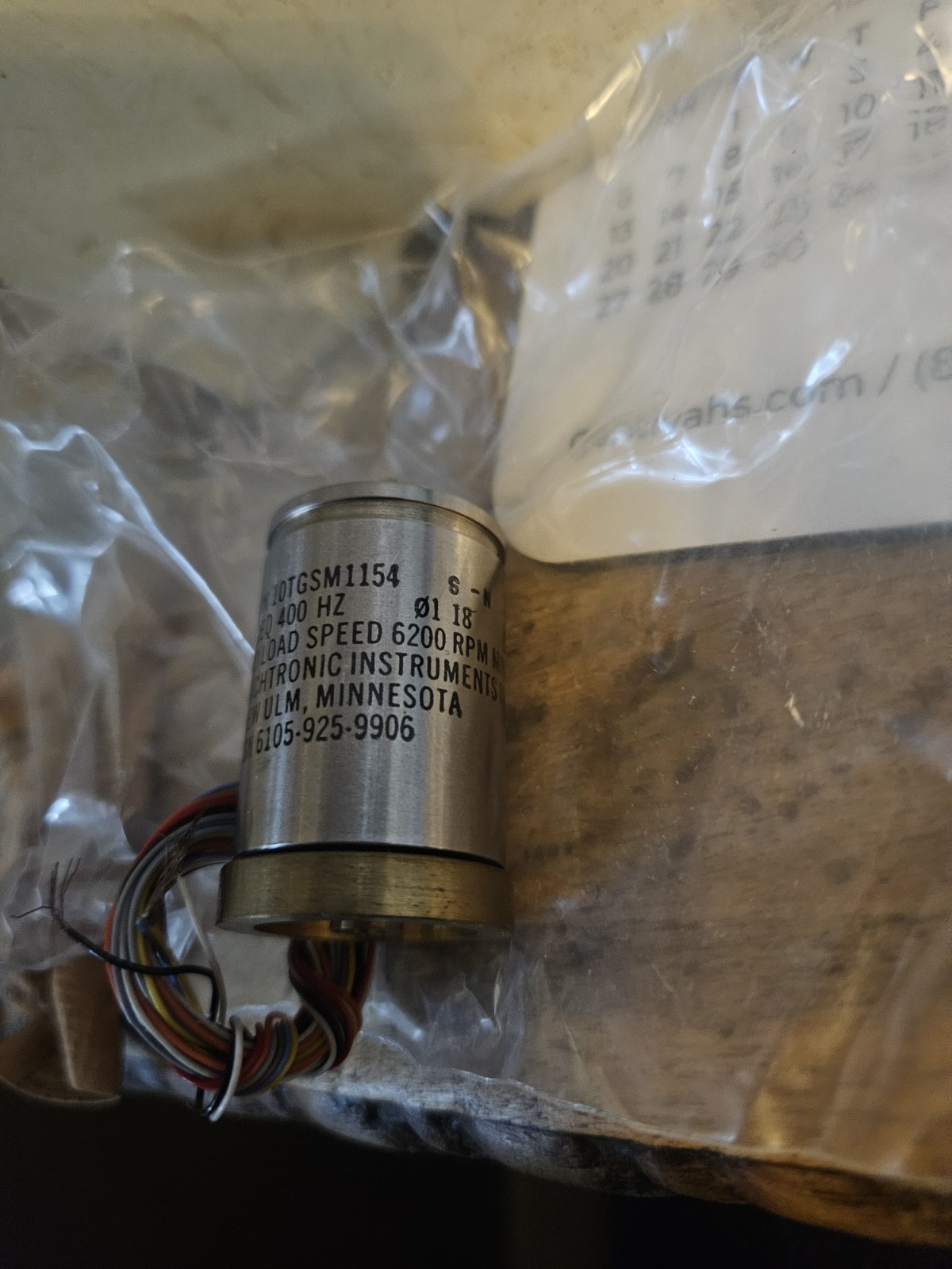 HTF VINTAGE NOS TACHTRONIC INSTRUMENTS MILITARY SERVO MOTOR TACH GEN 10TGSM1154