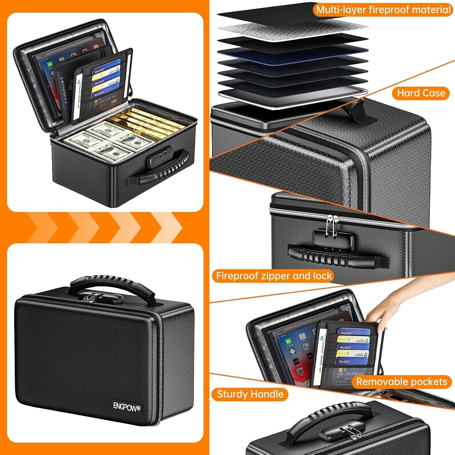 Innovative Fireproof Storage Box with Combination Lock - For A5 Documents & More
